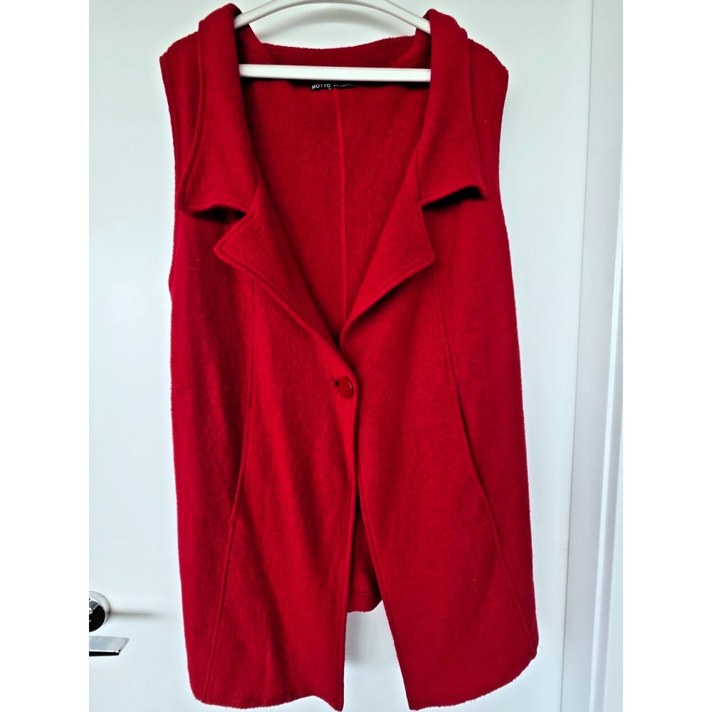 Motto Rayon Wool Vest Size 16 Red Australia Quiet Luxury Old Money